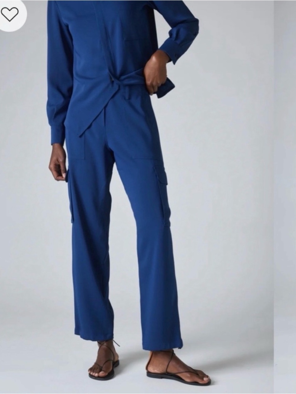 Ruti Women's Navy Blue Cargo Pants - Relaxed Straight Leg